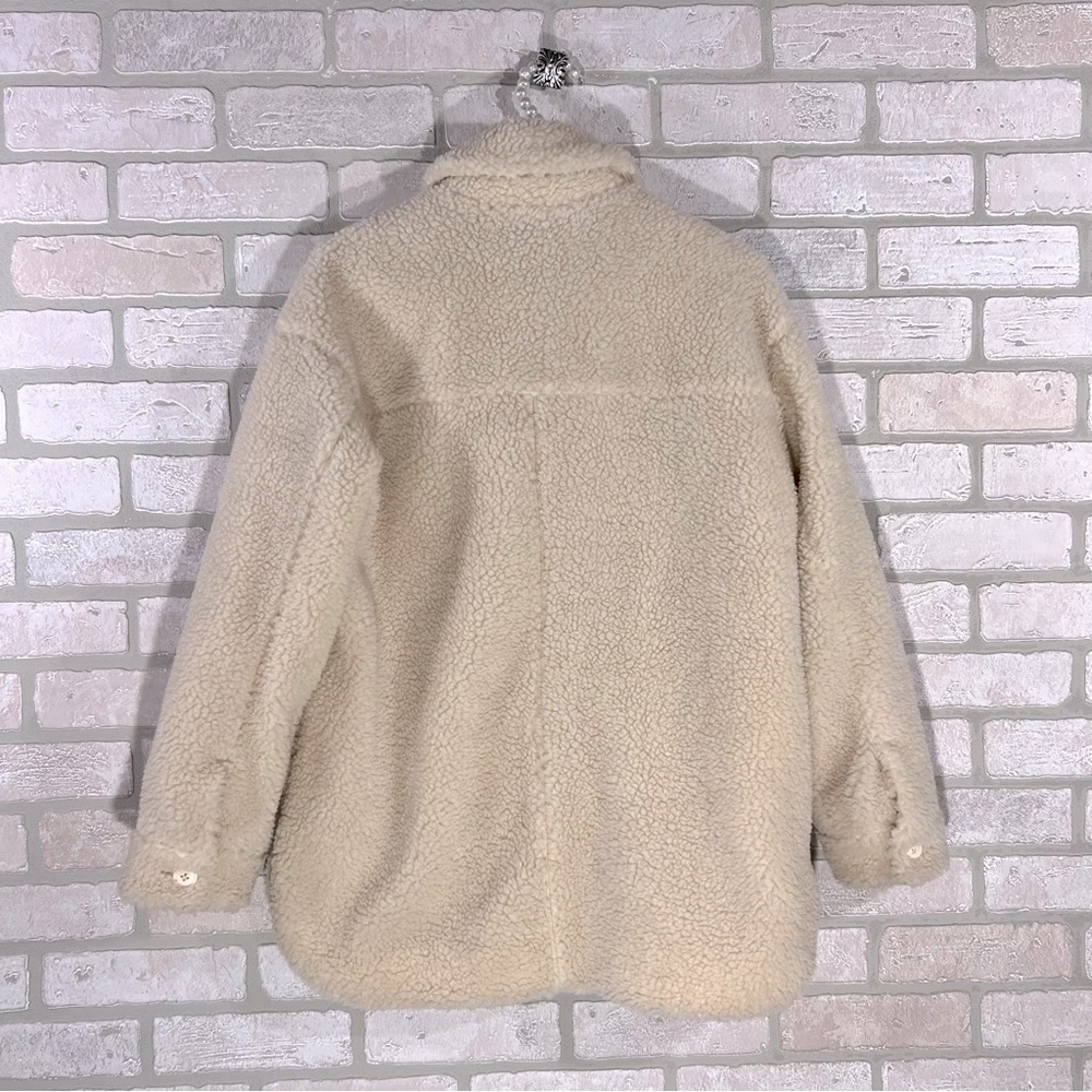 Madewell Sherpa Walton Shirt Jacket in Cream Size XS - Picture 8 of 13